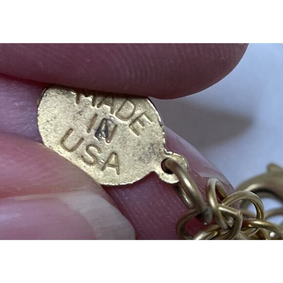 Susan Shaw Venetian Glass Intaglio Cross Pendant Necklace 16" 24kt Plate 3" Ext - Picture 10 of 14